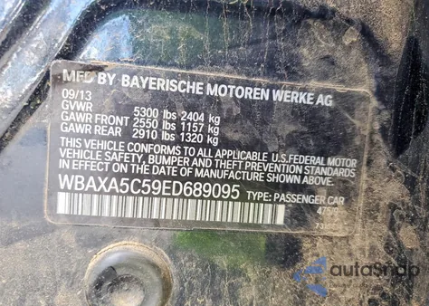 2014 BMW 535 D from USA, damaged, VIN WBAXA5C59ED689095